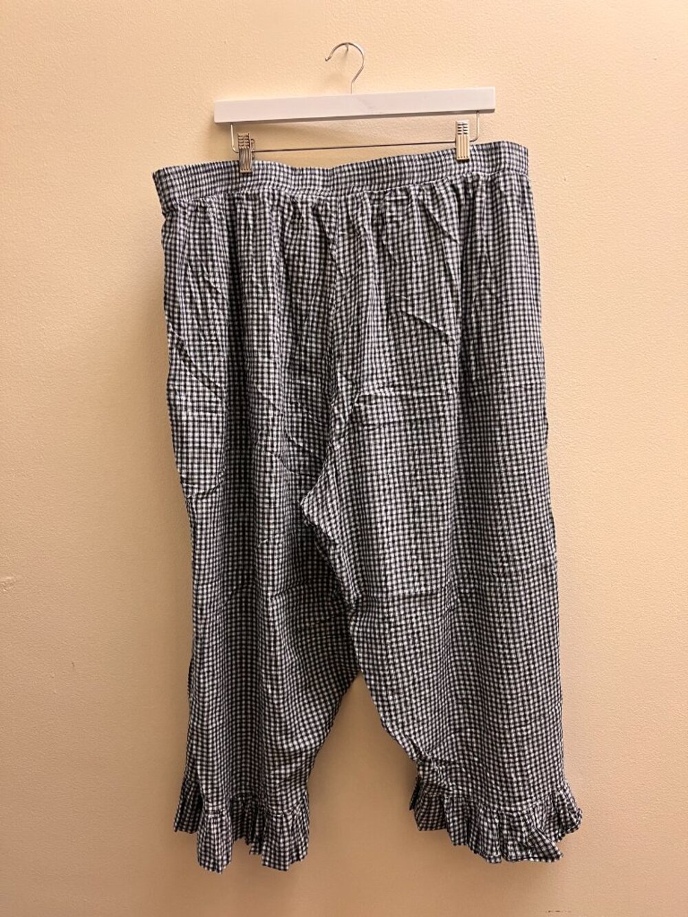 Sonderhaus Blue Plaid Boxer Pants 3XL Cotton Ruffle Hem - Picture 4 of 11
